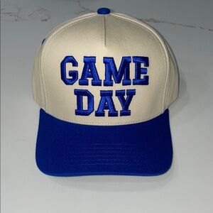 GAME DAY Embroidered Blue and Cream Unisex Hat